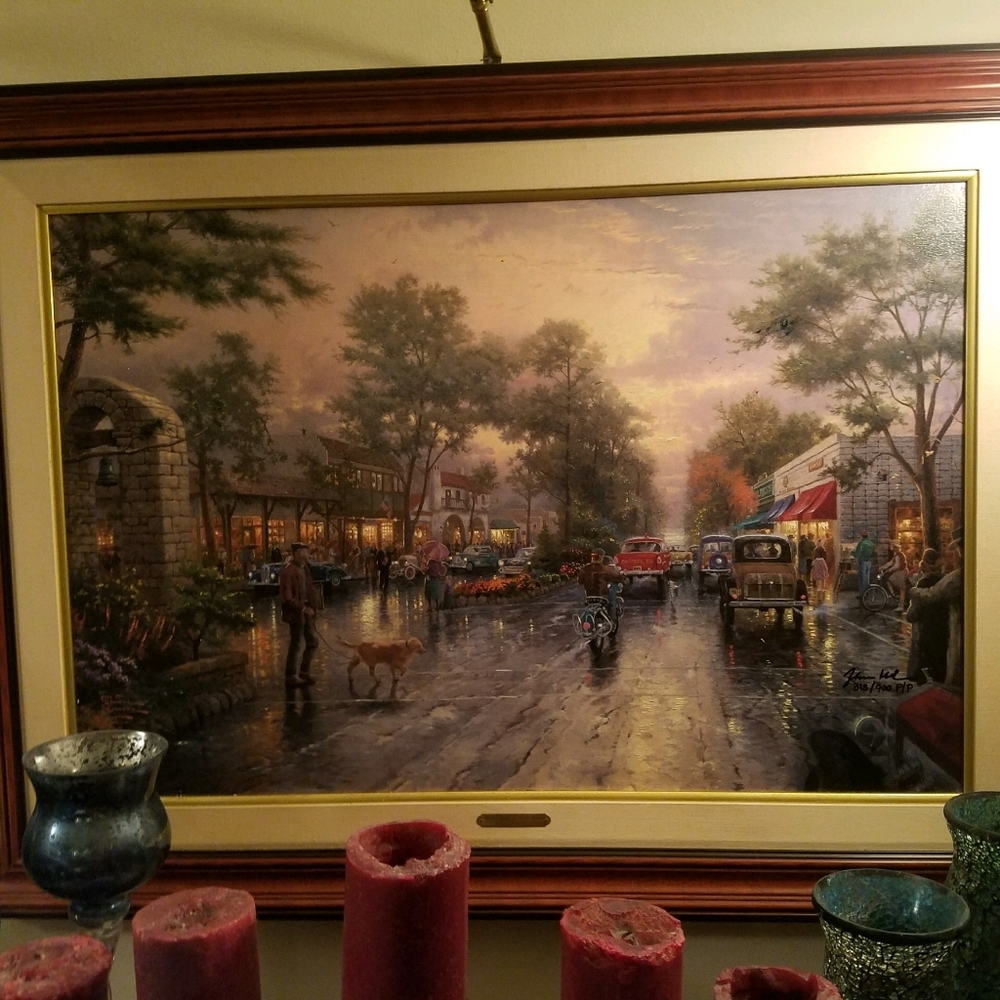 THOMAS KINKADE PAINTING CARMEL SIGNED Canvas Art